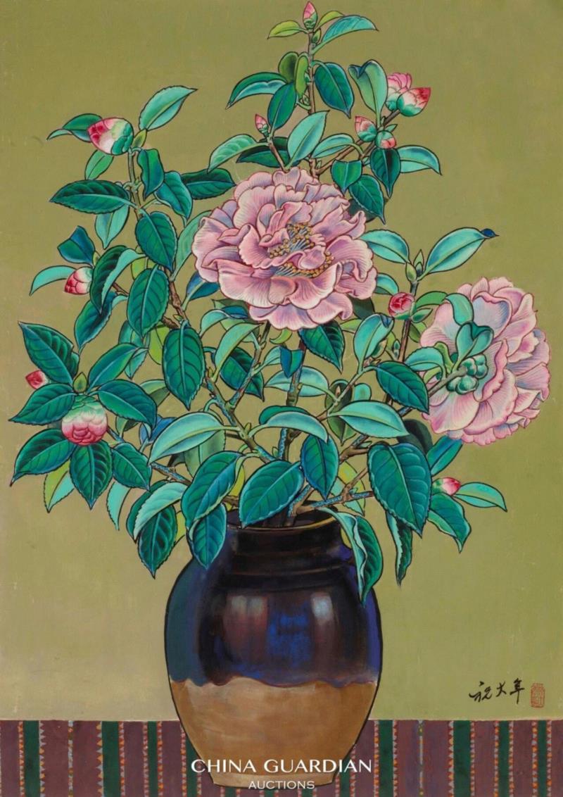 【嘉德春拍】现代艺术专题：祝大年,祝大年,嘉德,壁画,花卉,陶瓷,装饰性,茶花,森林之歌,工笔,绘画