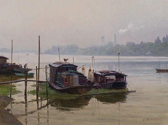 绘画丨美国画家笔下的中国风景油画,绘画,油画,Osborne,上方,右上,广东,开平,Paquet,纽约视觉艺术学院,后师