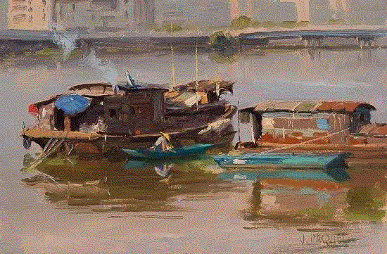 Dinner-Preparations-8x12,绘画丨美国画家笔下的中国风景油画,绘画,油画,Osborne,上方,右上,广东,开平,Paquet,纽约视觉艺术学院,后师