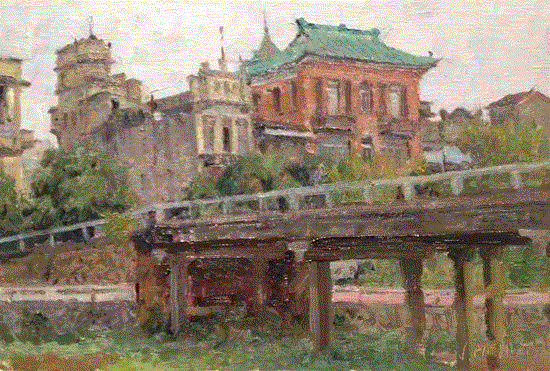 ChikanJewels,绘画丨美国画家笔下的中国风景油画,绘画,油画,Osborne,上方,右上,广东,开平,Paquet,纽约视觉艺术学院,后师