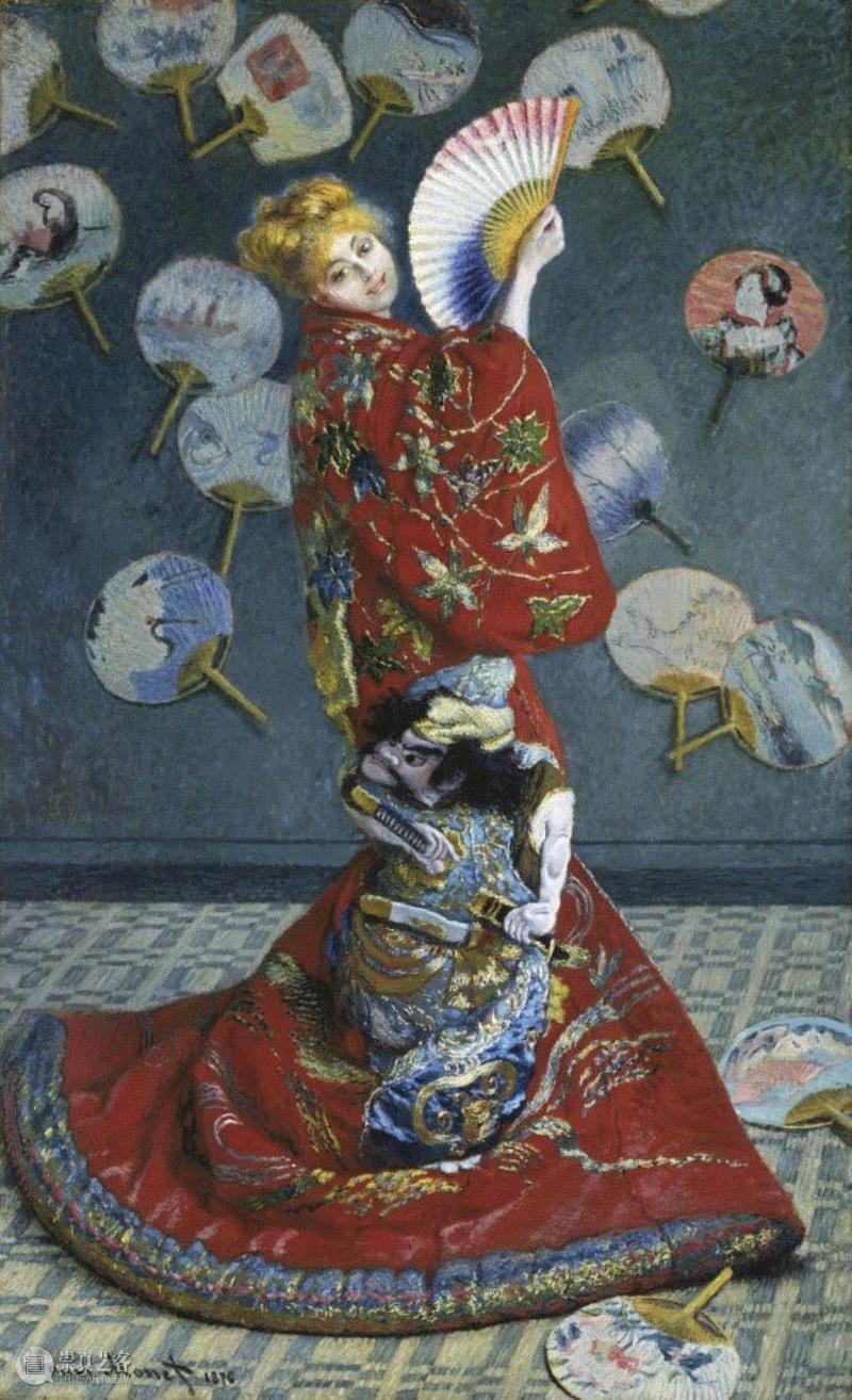 克劳德?莫内，《莫内夫人妆成日本女子》，1876年作，波士顿美术馆收藏。,莫内《干草堆》下周在港展出 | 艺术家二三事,莫内,干草堆,印象派,克劳德,蘇富比,帕尔莫,法国,日本,藏家,伦敦