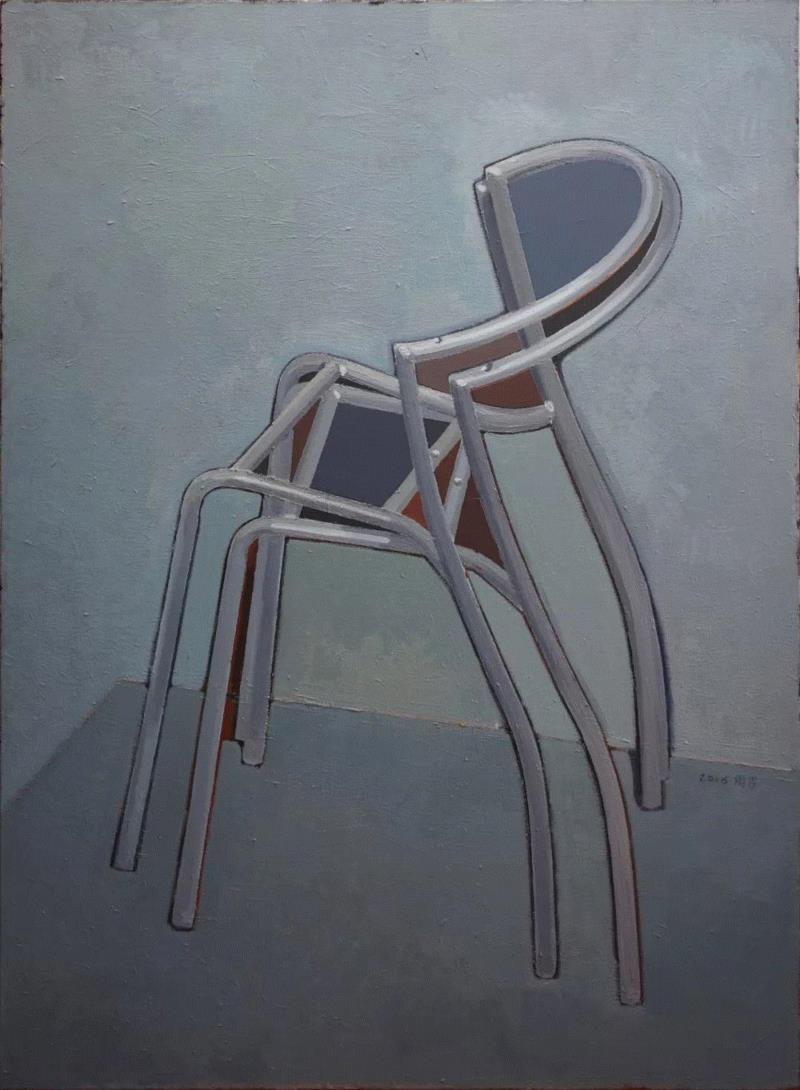 色块椅子（一），布面丙烯，150×110cm，2015,【艺术家】黄周妥：半生熟的绘画,黄周妥,绘画,半生,丙烯,色块,花篮,板面,什么样,景观,静物
