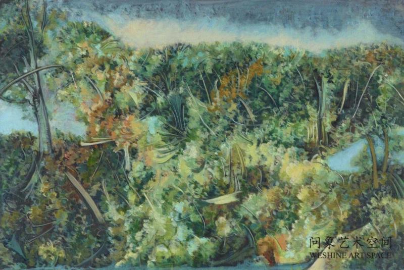 布面油彩  80x120cm   2019,十七张画——兀鹏辉个展,油彩,绘画,丛林,板面,宿命,书店,江苏省,南京市,石头城路69号,Unit