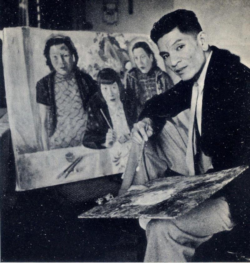 1948年，陈福善为熊氏三姊妹写的肖像画。,PSA讲座 | 沈揆一：香港的陈福善，陈福善的香港  4/20（周六）,陈福善,香港,沈揆一,PSA,上海当代艺术博物馆,地点,艺术史,油画,水彩,彩墨