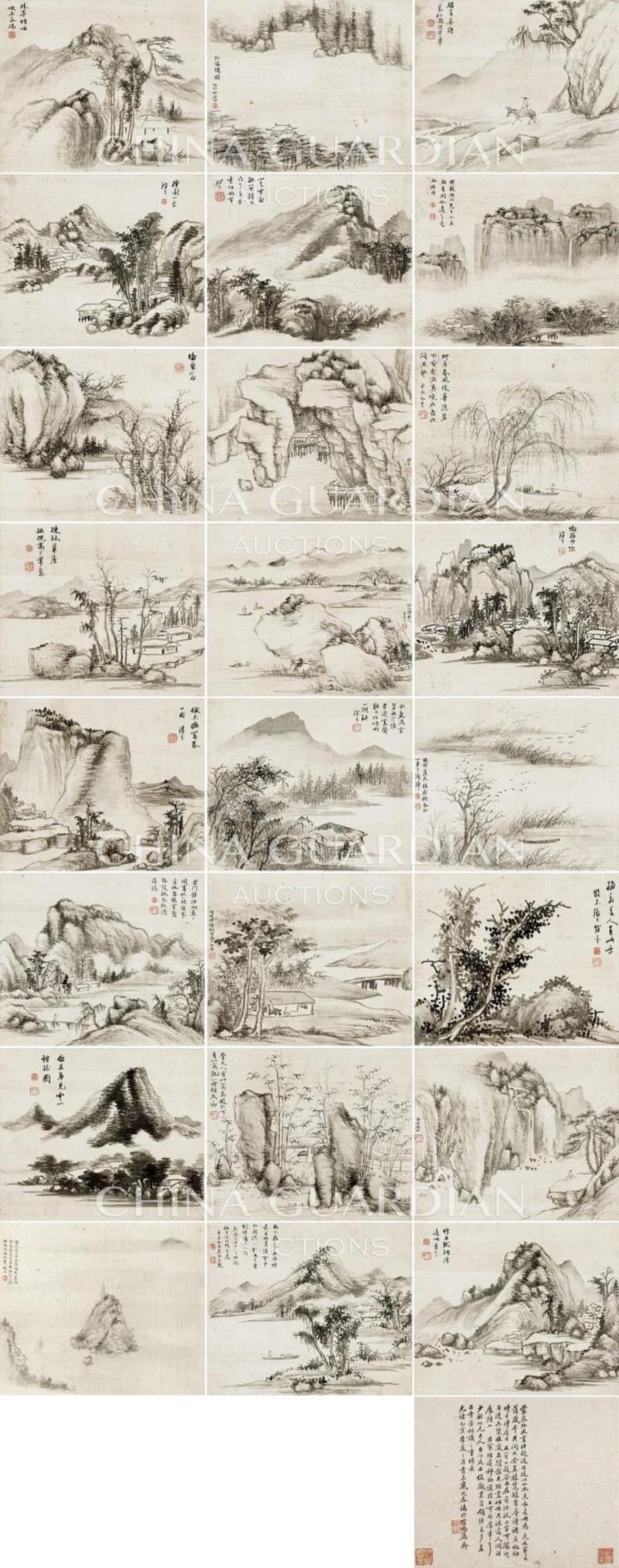 【嘉德春拍】清风明月居所藏西泠八家画作（上）,西泠八家,嘉德,居所,奚冈,黄易,金石,蒋谷孙,花卉,叶廷琯,张仁黼