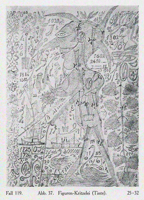 《人物速涂》（钢笔）,惊为天人：精神病患的伟大创作,惊为天人,病患,铅笔,普林茨霍恩,水彩,蜡笔,绘画,疯人院,精神病人,妄想症