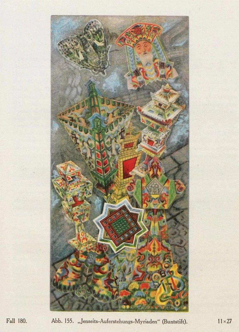 《下一次世界轮回的种种》（蜡笔）,惊为天人：精神病患的伟大创作,惊为天人,病患,铅笔,普林茨霍恩,水彩,蜡笔,绘画,疯人院,精神病人,妄想症