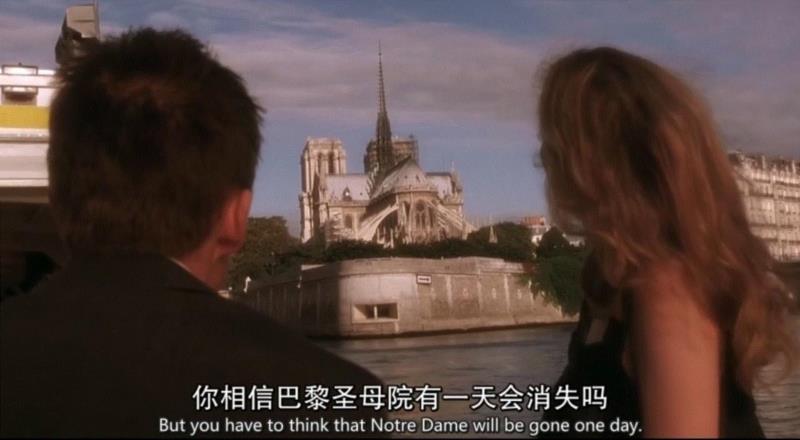 《爱在日落黄昏时》Before Sunset (2004)剧照,雨果｜《巴黎圣母院》序,雨果,巴黎圣母院,墙上,墙壁,这个词,烙印,字迹,钟楼,中世纪,圣母院