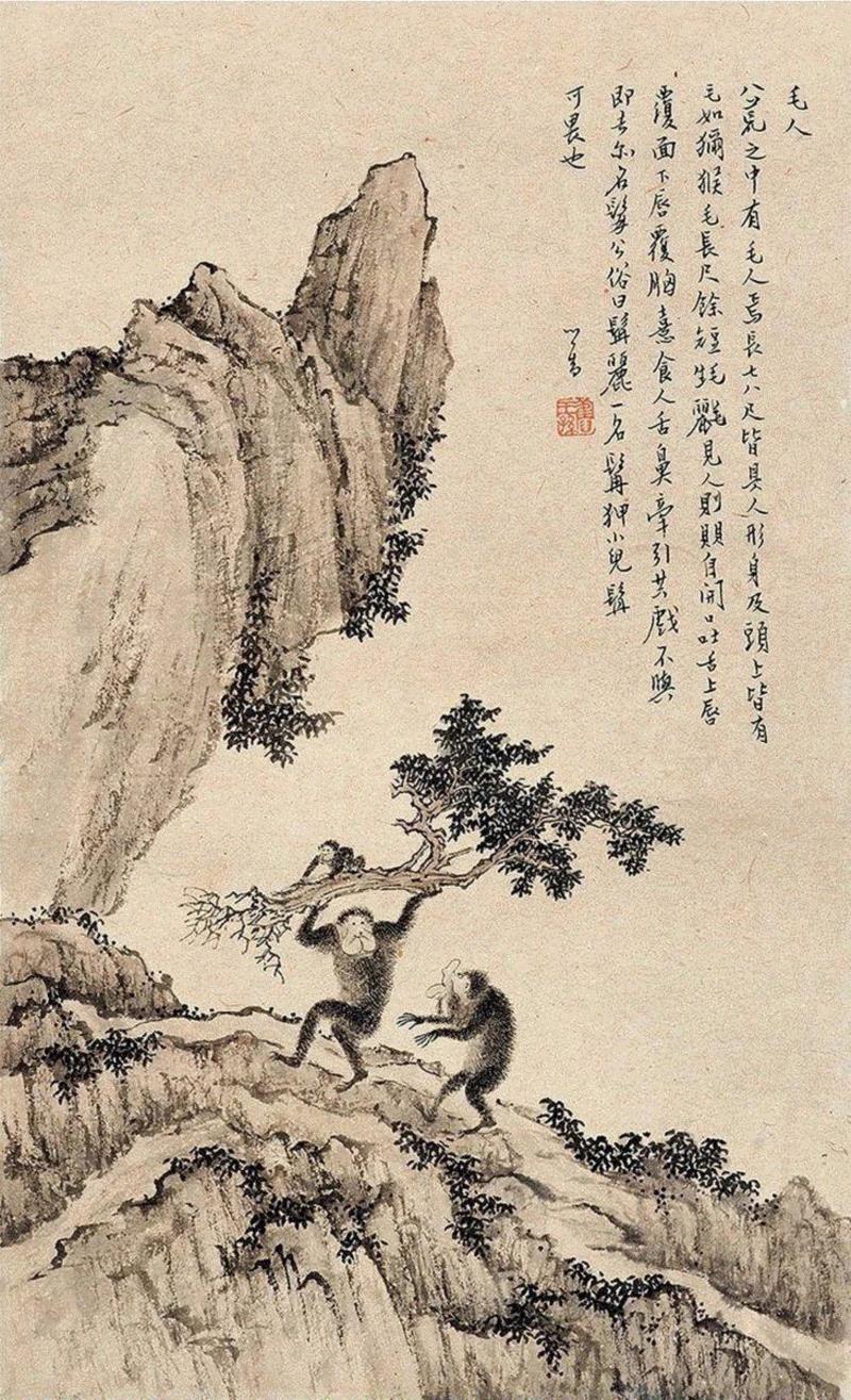 溥儒 猿戏,人物 ▎溥心畲，你太顽皮了！,溥心畲,人物,溥儒,济公,小鬼,进士,宝贝,螃蟹,兄弟,钟馗