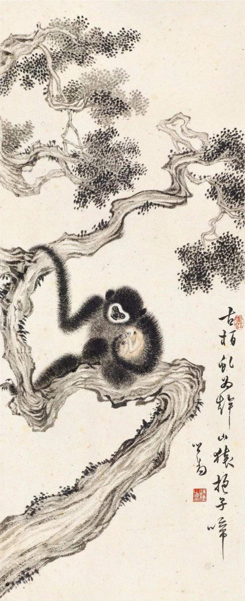 溥儒 抱子图,人物 ▎溥心畲，你太顽皮了！,溥心畲,人物,溥儒,济公,小鬼,进士,宝贝,螃蟹,兄弟,钟馗