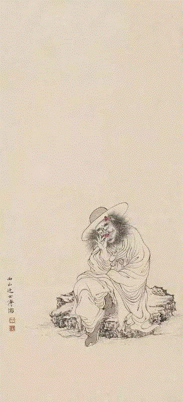 溥儒  钟进士图,人物 ▎溥心畲，你太顽皮了！,溥心畲,人物,溥儒,济公,小鬼,进士,宝贝,螃蟹,兄弟,钟馗
