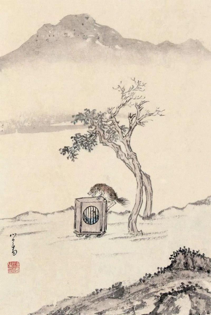 溥儒 中山狼寓言,人物 ▎溥心畲，你太顽皮了！,溥心畲,人物,溥儒,济公,小鬼,进士,宝贝,螃蟹,兄弟,钟馗