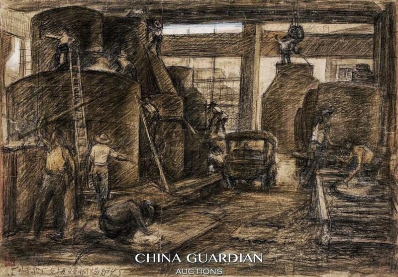 【嘉德春拍】现代艺术专题：符罗飞,嘉德,符罗飞,纸本,家属,素描,意大利,水墨,南方日报,车间,墨猫