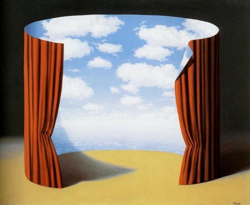 作品推荐丨我们从中辨认出自己的孤独，听到世界的沉默,马格利特,超现实主义,一个人,平板,表现手法,Condition,插画,蓝色,标题,1933马格利特