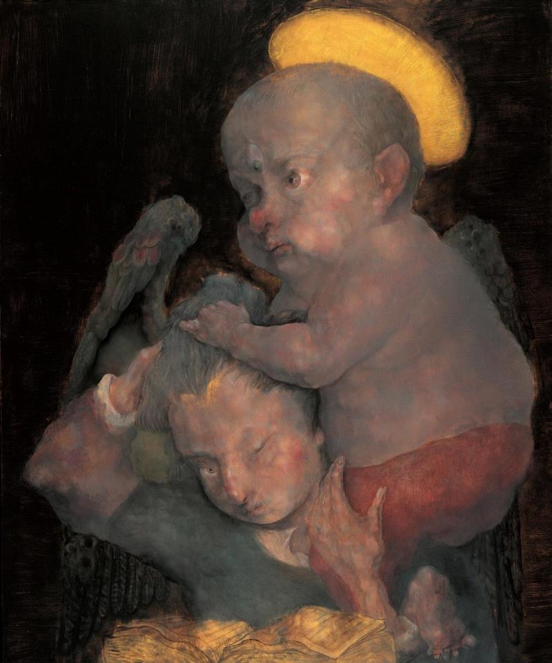 邱炯炯 婴戏图 2009 木板油画 120×100cm,今夜突然下起小雪 | 开幕现场,今夜,小雪,案例,油画,负责人,玉兰堂,伍劲,总裁,董事,孙莹