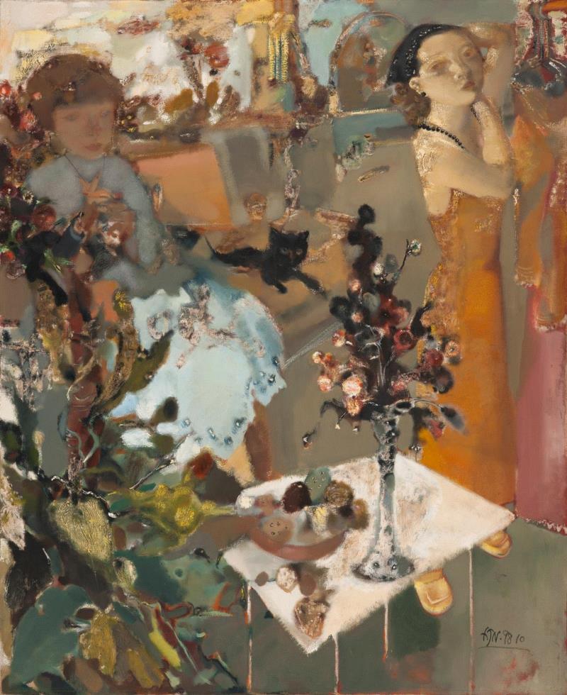 夏俊娜  花解语 1998 布面油画 163×134cm,今夜突然下起小雪 | 开幕现场,今夜,小雪,案例,油画,负责人,玉兰堂,伍劲,总裁,董事,孙莹