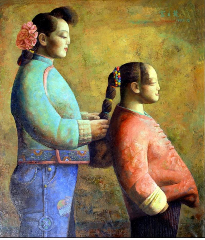 新潮 New Fashion,布面油画 oil on canvas,100x80cm,1993,评论 | 宫立龙的绘画实践及其历史情境,宫立龙,绘画,情境,人物,油画,肖像,鲁美,东北,批评家,身上