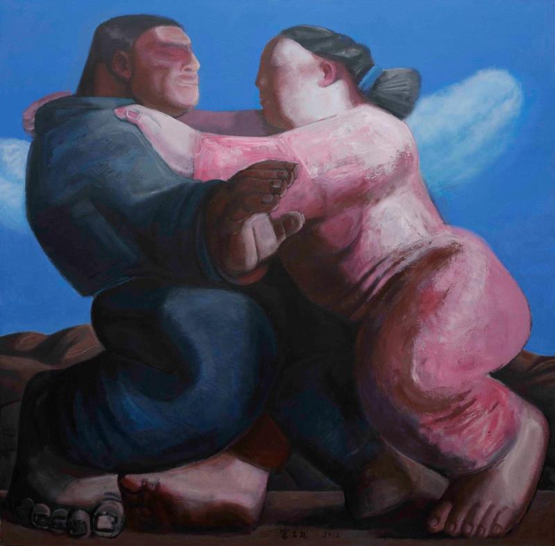 旷野的舞蹈 Dance in the Wilderness,布面丙烯 acrylic on canv