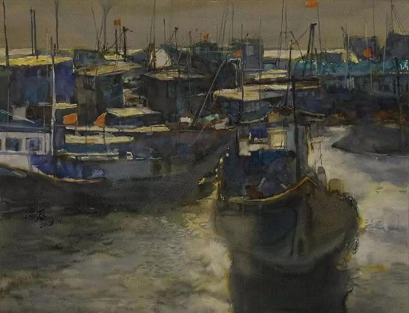 暮系列一 水彩 56x76cm 2018,【现场】《瑞容沉春》-蔡瑞蓉绘画作品展已于4月12日在三尚当代艺术馆开幕,蔡瑞蓉,艺术馆,三尚,绘画,瑞容沉春,水彩,教授,副主任,中国美术学院,副主席