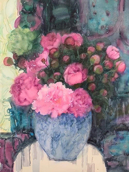 花系列五 79×56cm 水彩 2018,【现场】《瑞容沉春》-蔡瑞蓉绘画作品展已于4月12日在三尚当代艺术馆开幕,蔡瑞蓉,艺术馆,三尚,绘画,瑞容沉春,水彩,教授,副主任,中国美术学院,副主席
