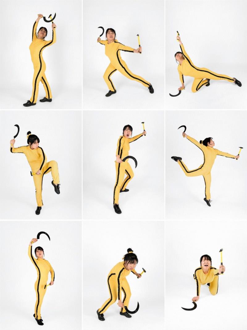 姚清妹，跳吧！跳吧！布鲁斯·玲！，2013，彩色数码喷绘，40×30cm，9张一组,魔金石空间 | 四月艺术活动,魔金石空间,展地,展期,布鲁斯,梁伟,姚清妹,材料,石头,刘野夫,林中