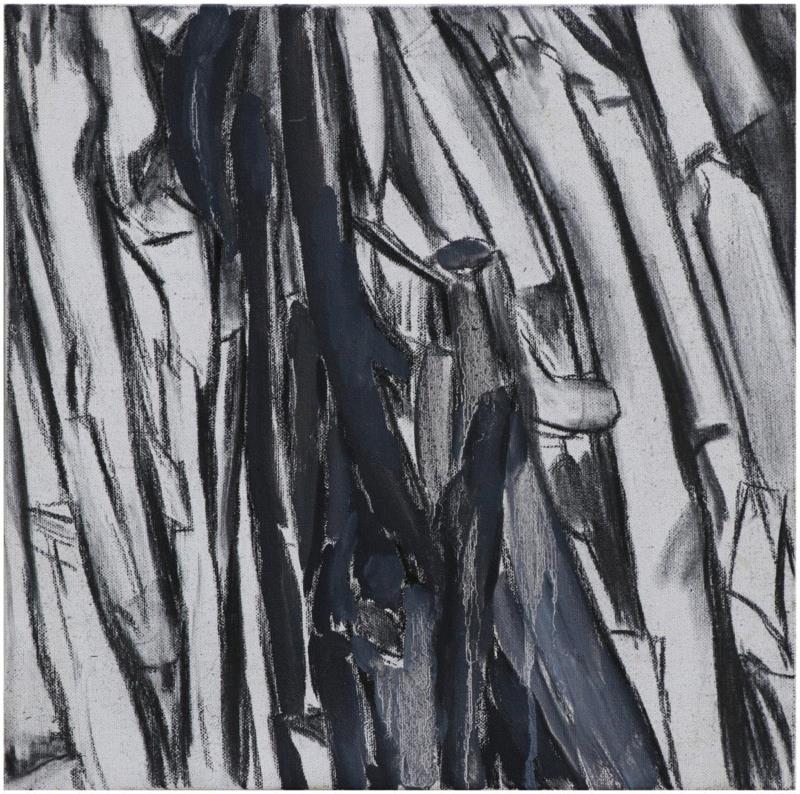 ▲于轶文 黑色集中营４ 布面油画 30×30cm  2018年,庆祝建国70周年系列展 | 江汉繁星计划（第六回）：天桥——交叉的经验,江汉,繁星计划,天桥,系列展,武汉美术馆,孙晓枫,水墨,美术馆,纸本,策展人