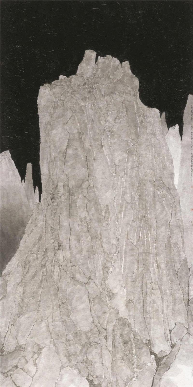▲徐钢  径雪初霁 纸本水墨 240×124cm 2018年,庆祝建国70周年系列展 | 江汉繁星计划（第六回）：天桥——交叉的经验,江汉,繁星计划,天桥,系列展,武汉美术馆,孙晓枫,水墨,美术馆,纸本,策展人