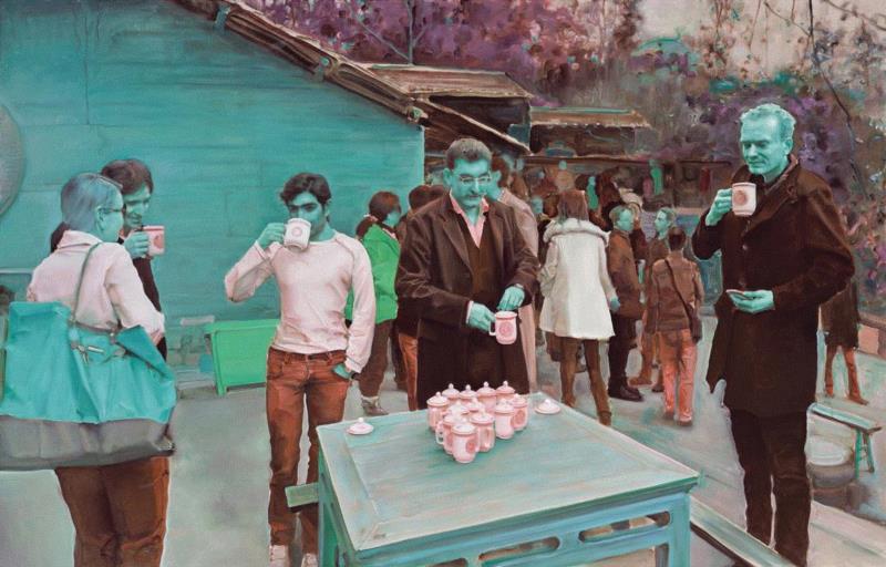 相遇此在 | 庞茂琨艺术展2009-2019:游观系列,庞茂琨,艺术展,游观,油画,过客,老鹰茶,片段性,偶然性,荒诞性,质感