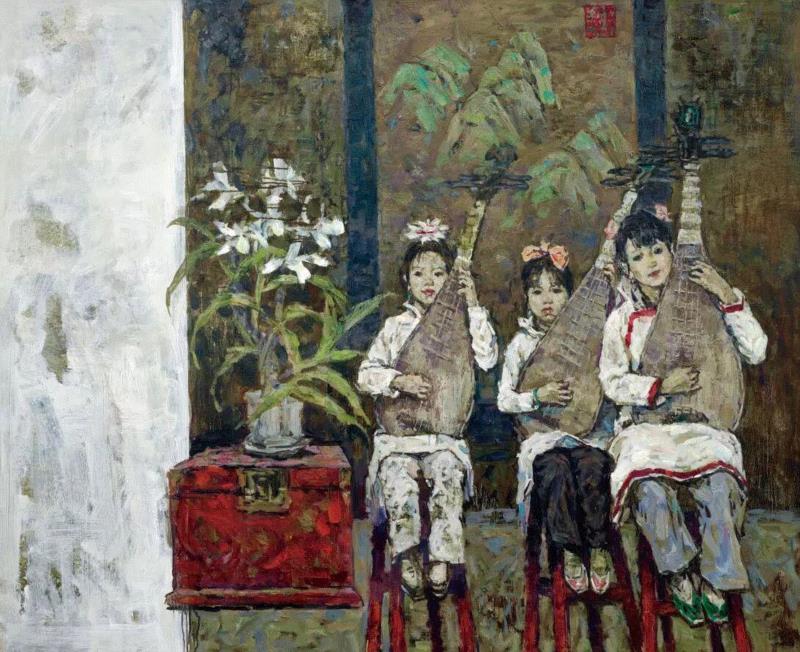 民国时期的南国茶馆  147cm×178cm  2012年,展讯 | 谢源璜美术作品展,谢源璜,展讯,油画,阅读者,湖北,冀少峰,美术史,激情,情怀,地点