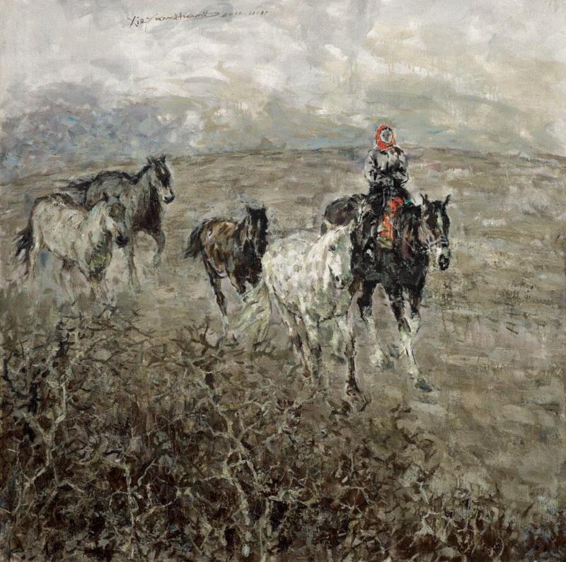 牧归  180cm×180cm  2011年,展讯 | 谢源璜美术作品展,谢源璜,展讯,油画,阅读者,湖北,冀少峰,美术史,激情,情怀,地点