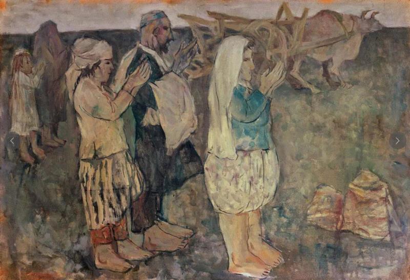 祈祷的行者  80cm×120cm  1986年,展讯 | 谢源璜美术作品展,谢源璜,展讯,油画,阅读者,湖北,冀少峰,美术史,激情,情怀,地点