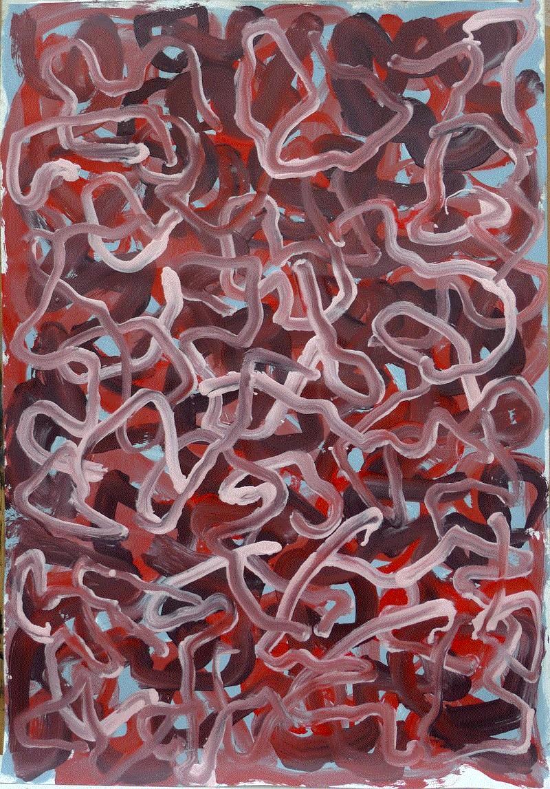  成分为蓝色，烧过的锡耶纳，光谱为红色和白色 Composition Blue,