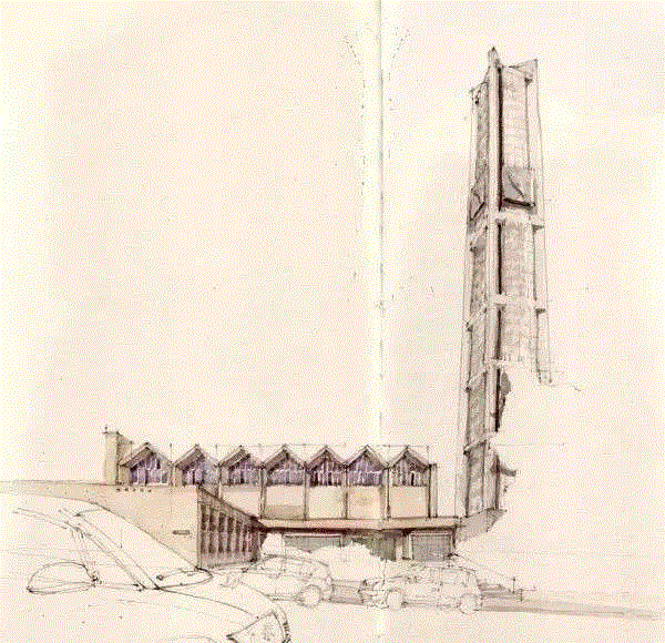 手绘丨百年经典建筑设计图,手绘,手绘稿,建筑,卫荣,跨度,上方,手绘家,右上,手绘图
