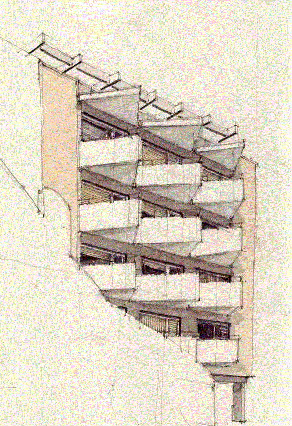 手绘丨百年经典建筑设计图,手绘,手绘稿,建筑,卫荣,跨度,上方,手绘家,右上,手绘图