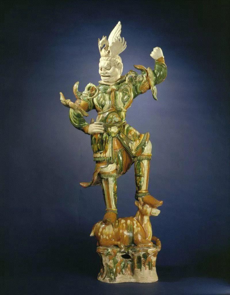 唐三彩天王俑，现藏于北京故宫博物院,古人的身后事：陶瓷明器简史,明器,古人,身后,陶瓷,模型,随葬品,制度,河南博物院,陶器,礼器