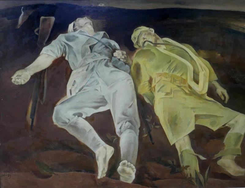 汪诚一，《神州沃土》，132x172cm，布面油画，1989   ,互为 对照——红色题材与当代 | 新时期的视觉体验（一）,红色,油画,刘仁杰,程勇,张国平,胡仁樵,林正,王庆裕,重心,冷感