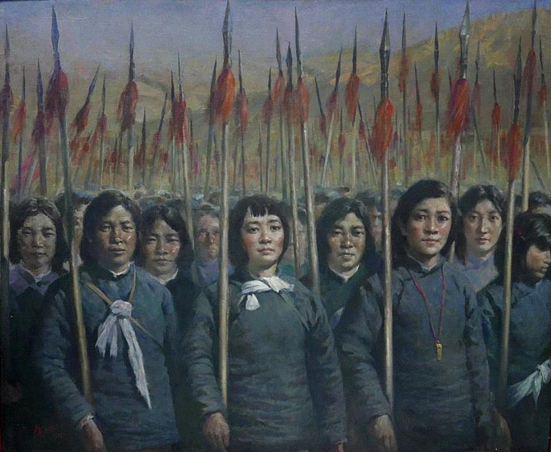 王庆裕，《红缨枪》，128x162cm，布面油画,互为 对照——红色题材与当代 | 新时期的视觉体验（一）,红色,油画,刘仁杰,程勇,张国平,胡仁樵,林正,王庆裕,重心,冷感