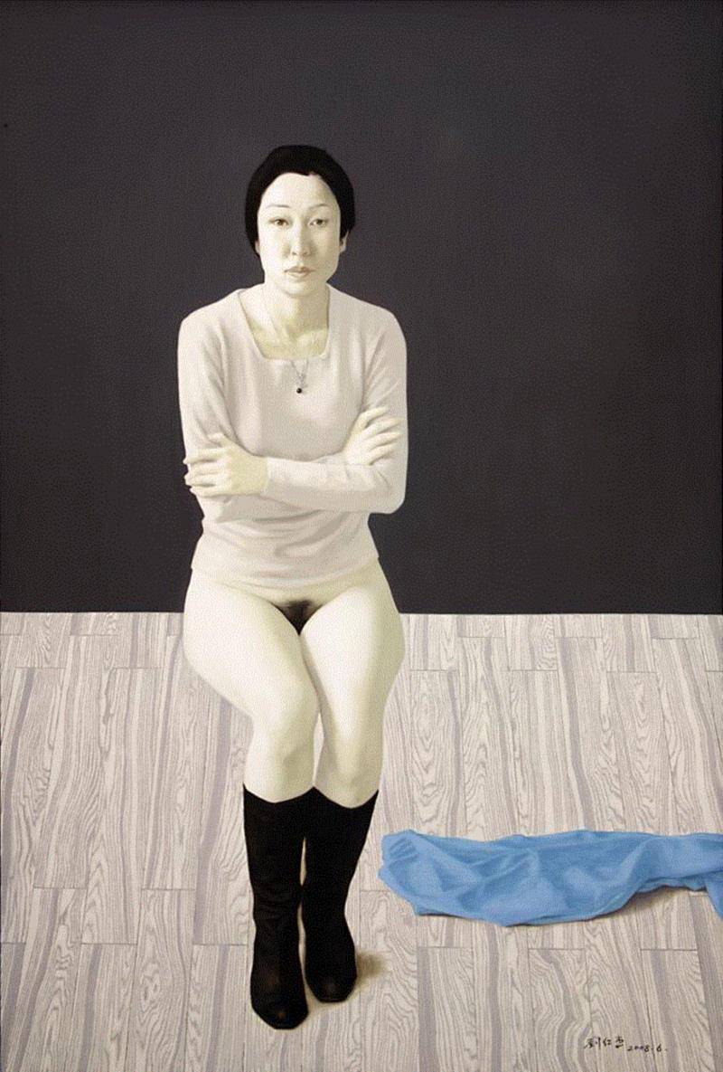刘仁杰，《喘息No.25》，195x135cm，布面油画，2008   