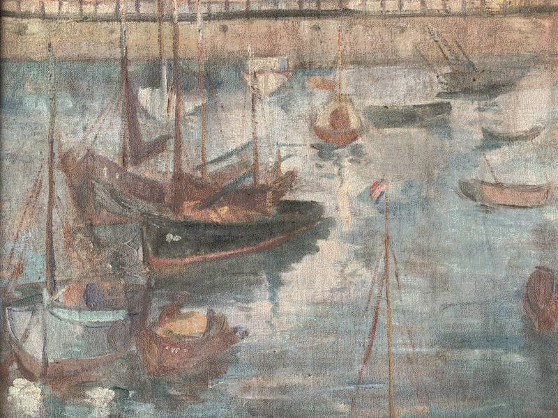 唐蕴玉《河景》布面油画 44x55cm 1932 私人收藏（首次展出）,【展讯】“意象江南：庆祝新中国成立七十周年艺术大展”在刘海粟美术馆开幕,展讯,刘海粟美术馆,江南,意象,油画,教授,苏州美术馆,开幕式,鸿美术馆,江苏