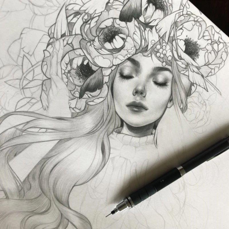 如此细腻的时尚插画，简直美到骨子里了~