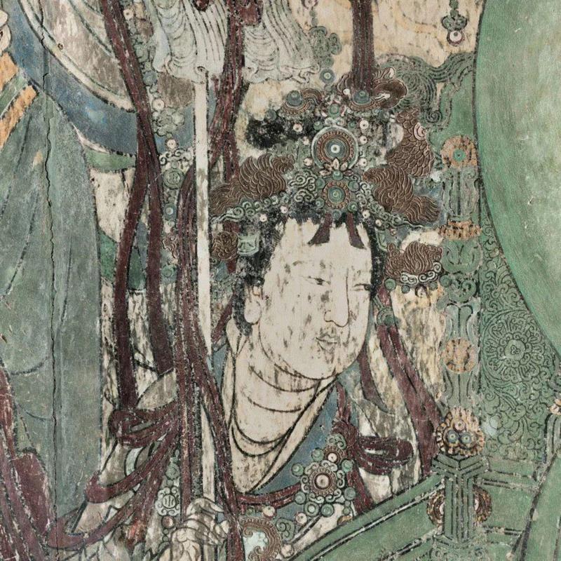 ▲ 执华盖玉女(紫薇右),永乐宫:恬静泰然,衣袂飘飘的玉女图谱,玉女,永乐宫,衣袂,图谱,壁画,人物,万寿宫,建筑,装束,团扇