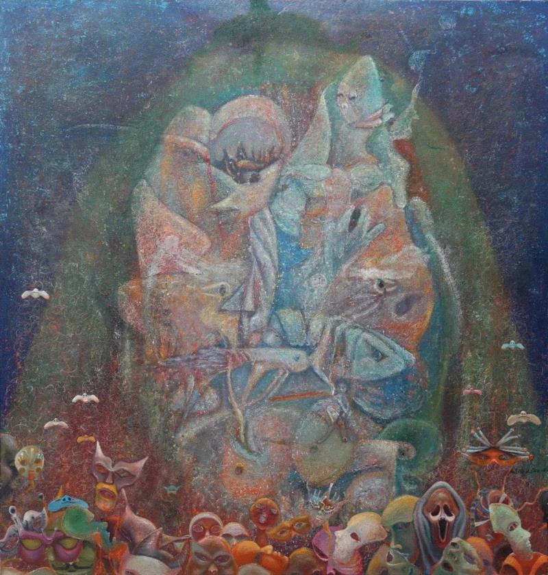 刘国义 天堂?地狱 布面油画 190×180cm 2016,第3届独立品格提名展（宁波站） | 附获奖名单,品格,宁波站,名单,油画,材料,丙烯,纸本,水墨,底色,雕塑