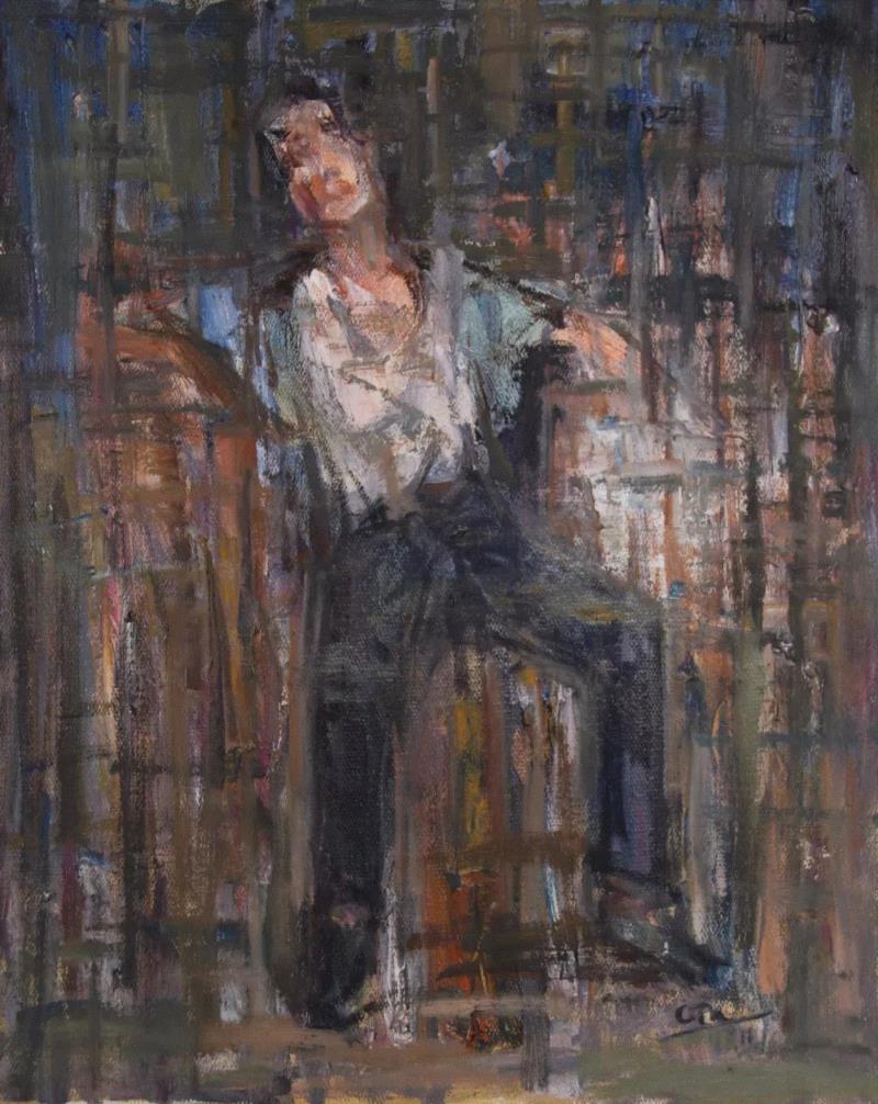 陈太兴 忍耐 布上油画 50×40cm 2017,第3届独立品格提名展（宁波站） | 附获奖名单,品格,宁波站,名单,油画,材料,丙烯,纸本,水墨,底色,雕塑