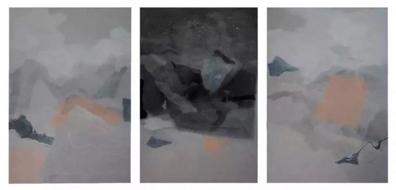 唐慧妮 田月桑时 布面油画 150×100cm×3,第3届独立品格提名展（宁波站） | 附获奖名单,品格,宁波站,名单,油画,材料,丙烯,纸本,水墨,底色,雕塑
