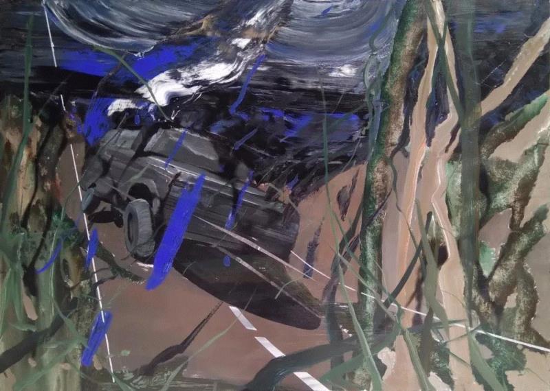 王磊 丛林公路NO.15 布面油画 100×140cm 2018,第3届独立品格提名展（宁波站） | 附获奖名单,品格,宁波站,名单,油画,材料,丙烯,纸本,水墨,底色,雕塑
