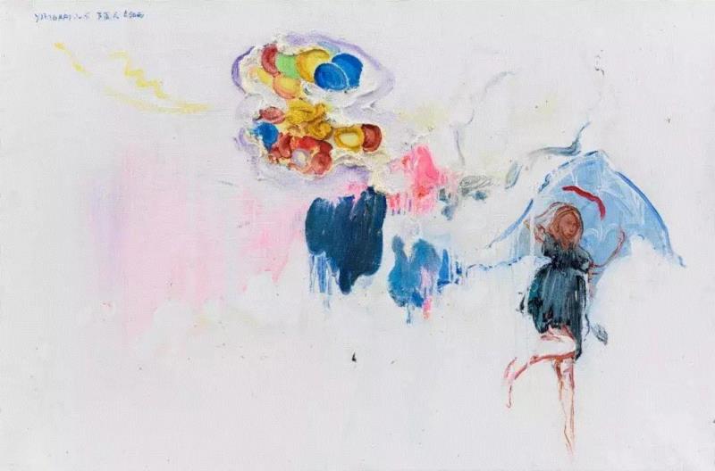 杨锴 下雨天了怎么办？我好想你 布面油画 90×135cm 2015,第3届独立品格提名展（宁波站） | 附获奖名单,品格,宁波站,名单,油画,材料,丙烯,纸本,水墨,底色,雕塑