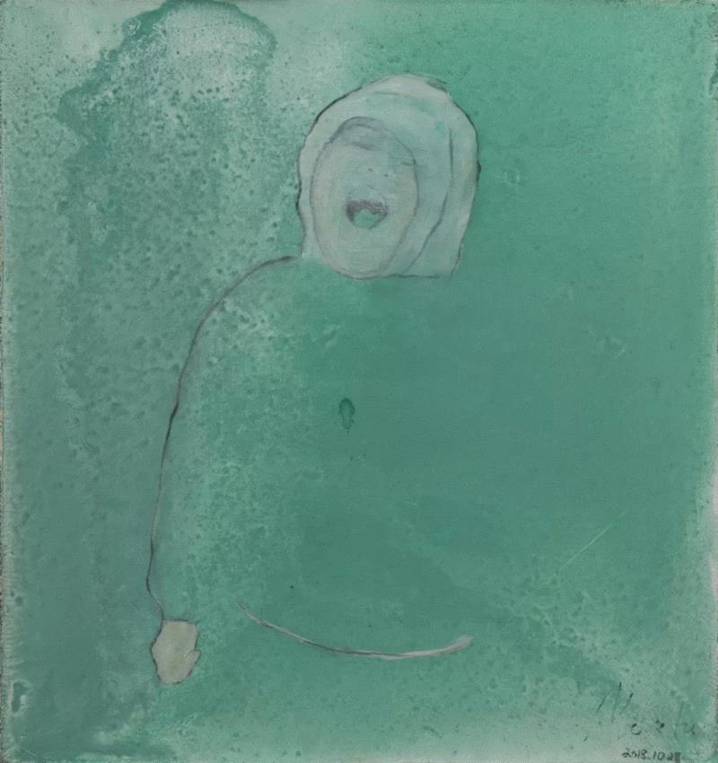 喻传红 侄 布面油画 40×40cm 2018,第3届独立品格提名展（宁波站） | 附获奖名单,品格,宁波站,名单,油画,材料,丙烯,纸本,水墨,底色,雕塑