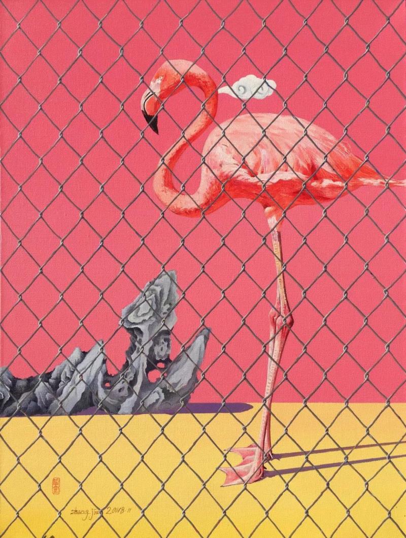 张剑 骄傲的孤独者NO.2 布面丙烯 80×60cm 2018,第3届独立品格提名展（宁波站） | 附获奖名单,品格,宁波站,名单,油画,材料,丙烯,纸本,水墨,底色,雕塑