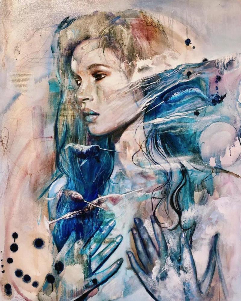 12岁开始画画，16岁就卖画赚100万，画作还被美术馆争相收藏，她却说：我是靠做梦画画！,美术馆,女儿,高二,希腊,绘画,颜料,全职,美院,收藏品,年纪