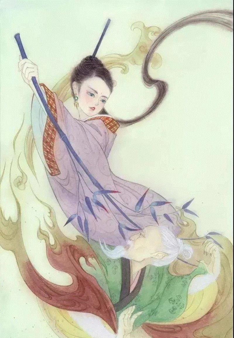 水彩丨她用插画诠释了什么叫神仙画画,插画,水彩,神仙,插画师,画眉,红线,将军,上方,右上,下面